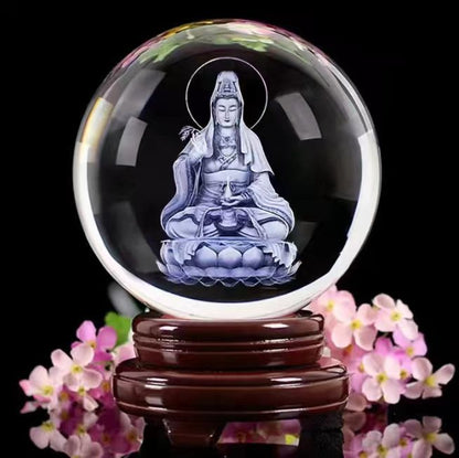 Kryształowa Kula z Podświetlanym Księżycem