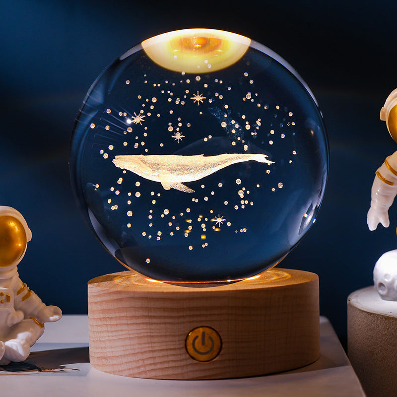 Kryształowa Kula z Podświetlanym Księżycem