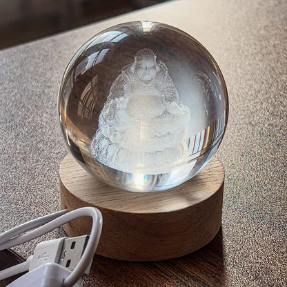 Kryształowa Kula z Podświetlanym Księżycem