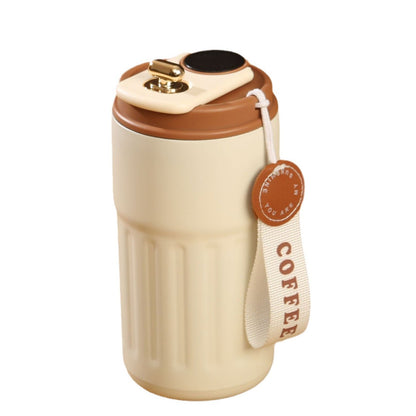 Stalowy Kubek do Kawy ze Wskaźnikiem Temperatury LED 450 ml