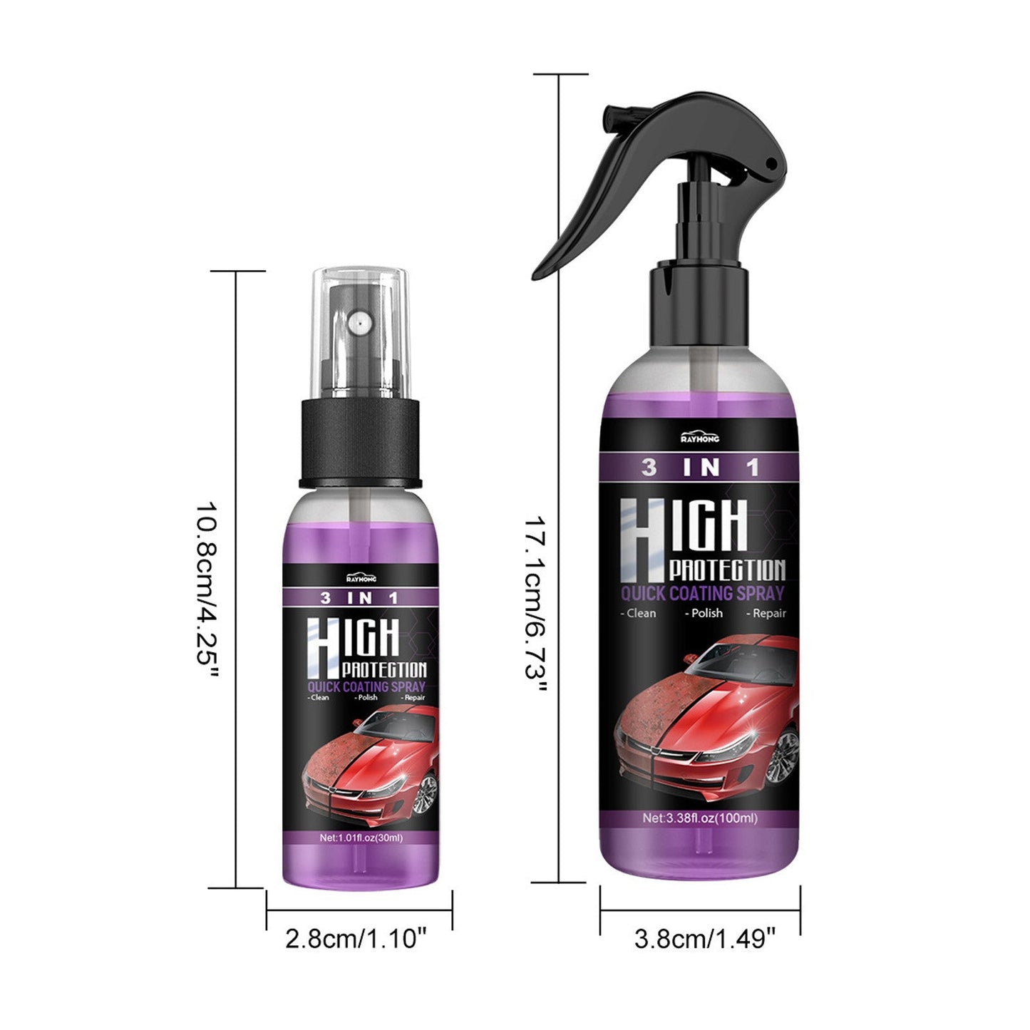 3w1 Ulepszony Spray do Powłok Samochodowych