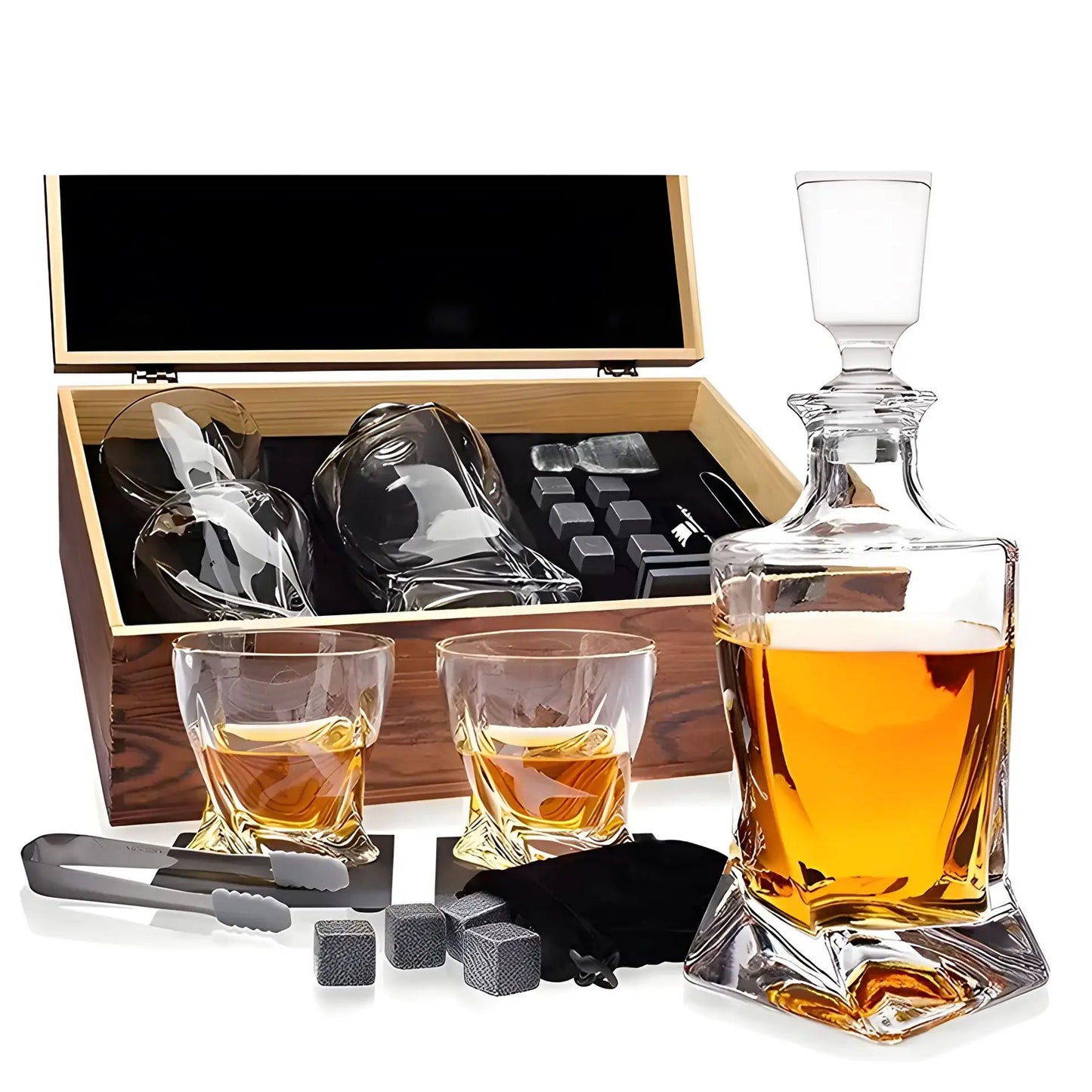 Ekskluzywny zestaw do whisky z kryształu z karafką i szklankami