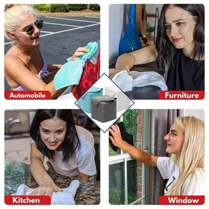 Zestaw 10 Ściereczek do Czyszczenia Samochodu z Mikrofibry