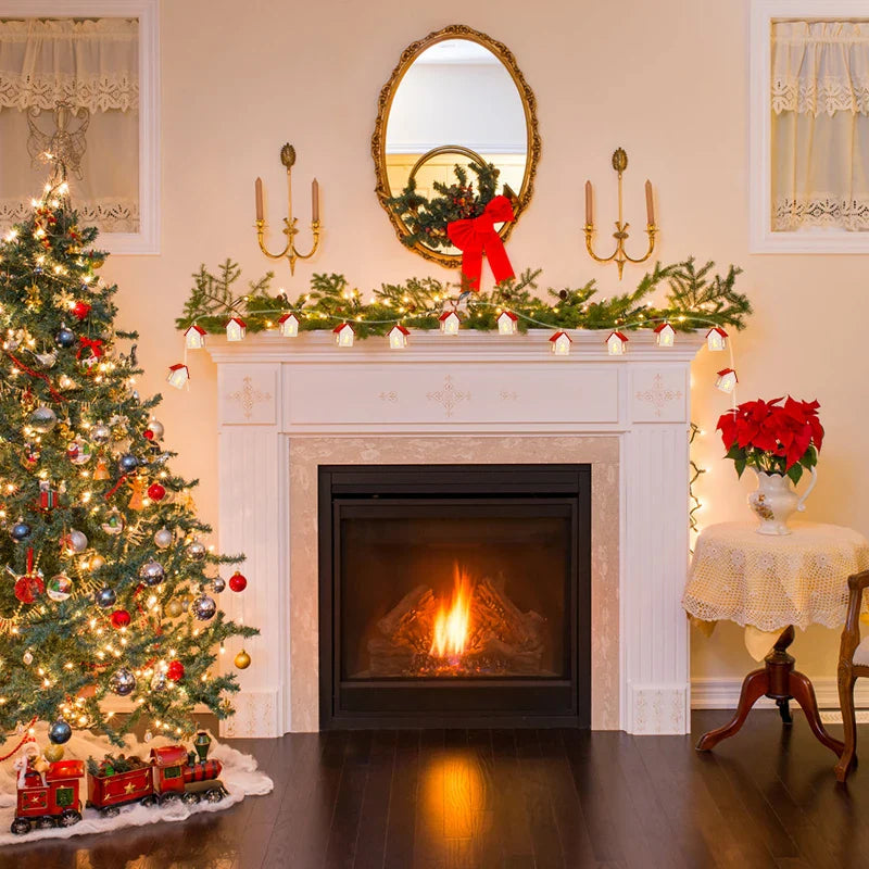 Drewniane Domki Świąteczne z Ozdobnym Oświetleniem