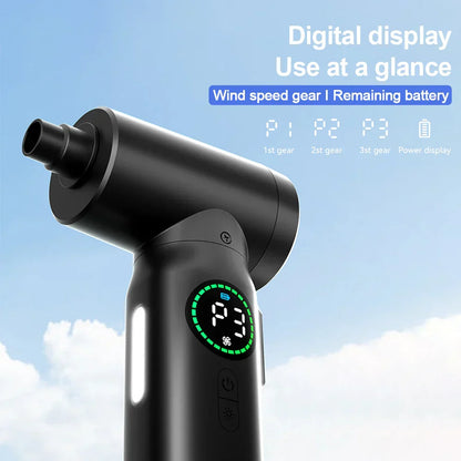 Przenośny odkurzacz i dmuchawa 2 w 1 z sprężonym powietrzem i lampką LED (7500 mAh)