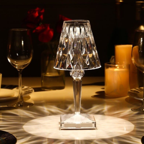 Lampka Stołowa z Kryształami Akrylowymi