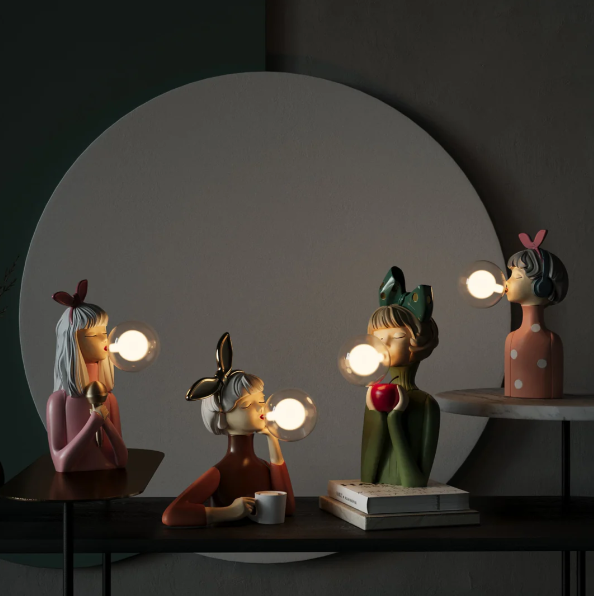 Kreatywna Lampa w Kształcie Bańki z Gum do Żucia