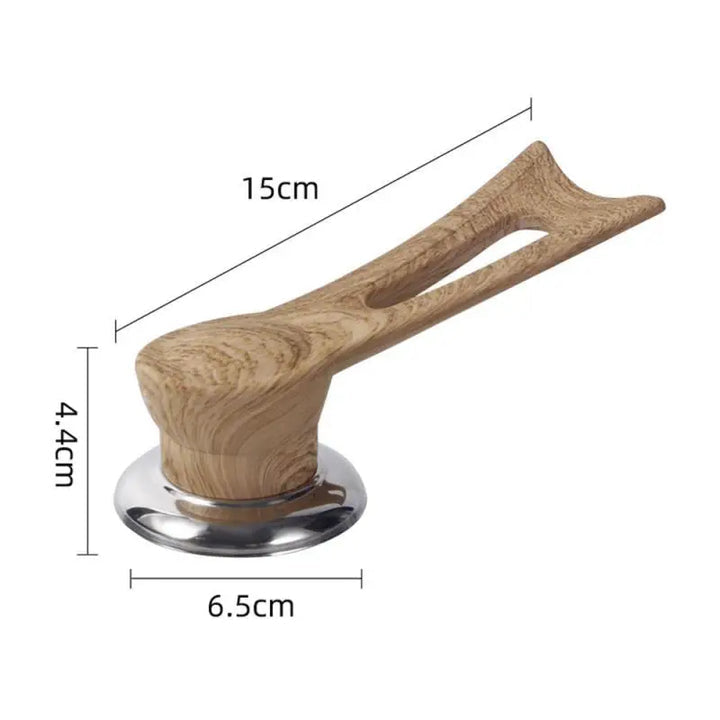 Wymienny Uchwyt do Pokrywki Garnka – Drewniany Projekt z Podstawą ze Stali Nierdzewnej