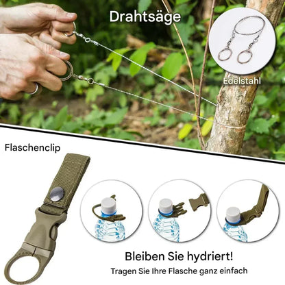 38-w-1 Zestaw Pierwszej Pomocy i Przetrwania z Latarką i Kompasem