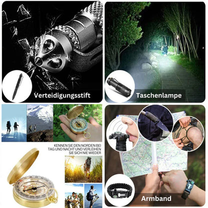 38-w-1 Zestaw Pierwszej Pomocy i Przetrwania z Latarką i Kompasem