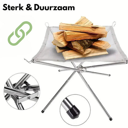 Składany stojak na ognisko – przenośne miejsce na ognisko do biwakowania i użytku na świeżym powietrzu