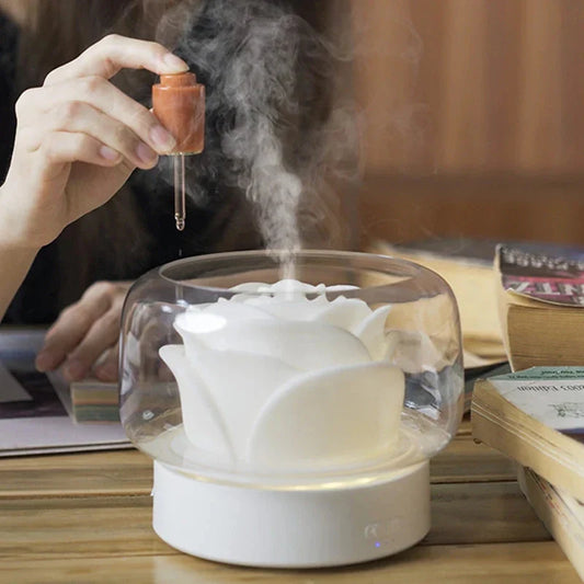 Nawilżacz Powietrza z Aromaterapią – Elegancki Ultrasoniczny Dyfuzor z LED i Funkcją Aromatycznych Olejków