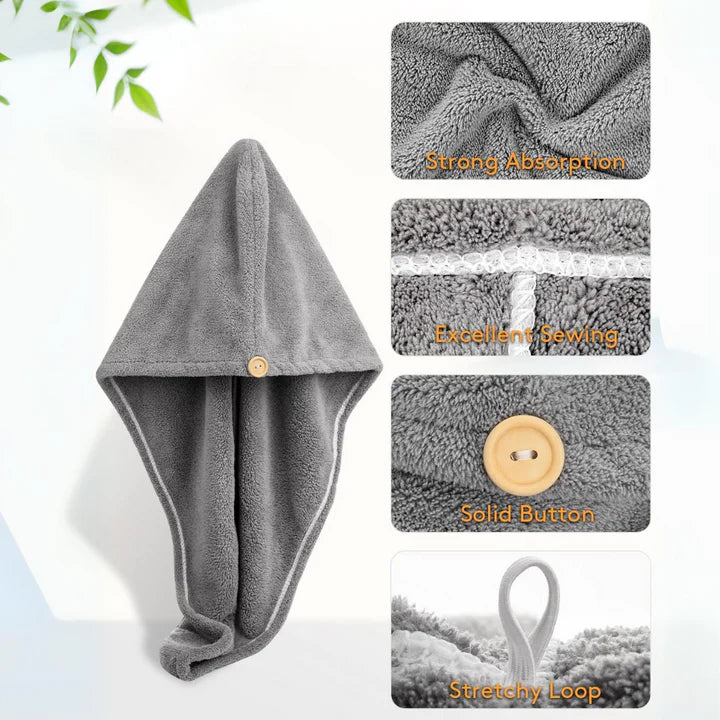 Zestaw ręczników do włosów z mikrofibry | 3 sztuki do szybkiego suszenia