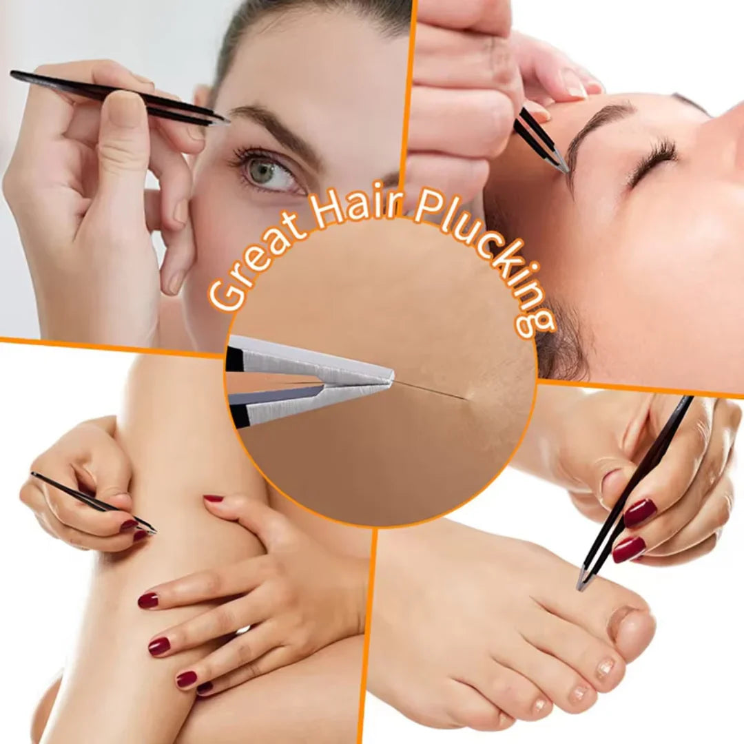 Precyzyjna Pęseta – 6-częściowy Zestaw do Brwi z Etui Podróżnym