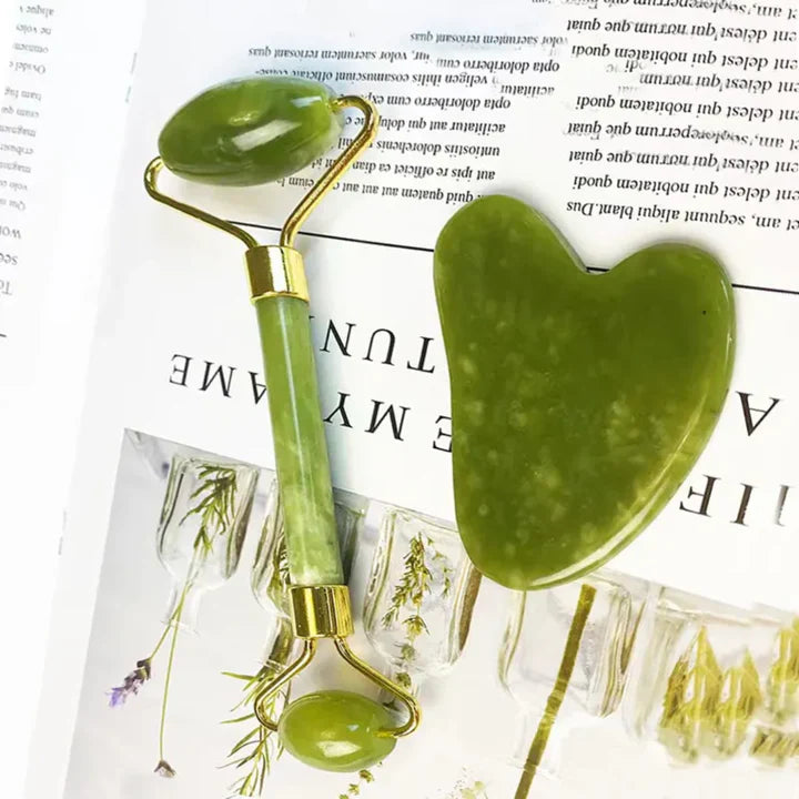 Zestaw Instant Glow Gua Sha i Jade Roller | Dla Promiennej Skóry i Naturalnego Relaksu