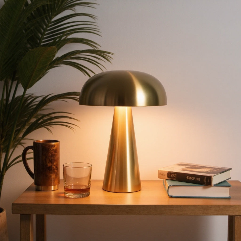 Metalowa Lampa w Kształcie Grzyba