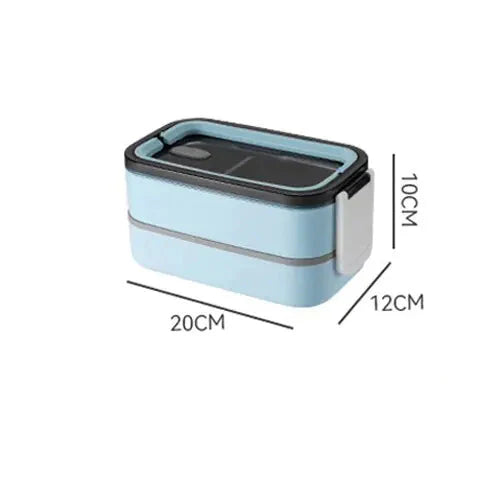 Dwuwarstwowy Bento Lunchbox ze Stali Nierdzewnej z Pokrywką