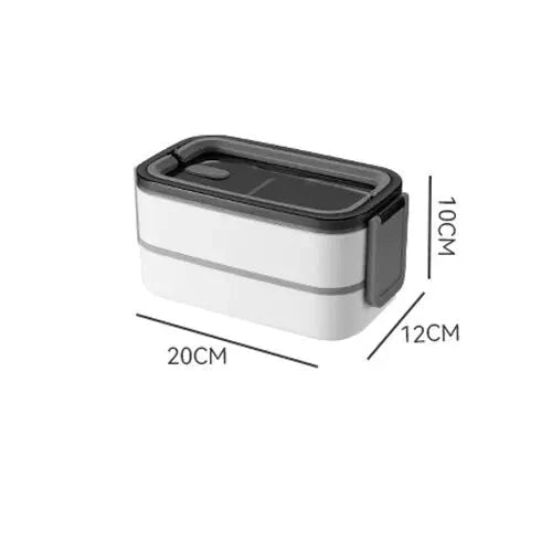 Dwuwarstwowy Bento Lunchbox ze Stali Nierdzewnej z Pokrywką