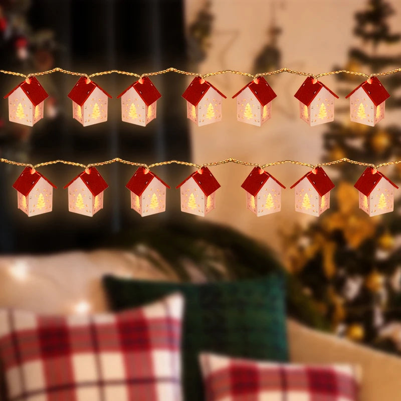 Drewniane Domki Świąteczne z Ozdobnym Oświetleniem