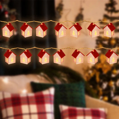 Drewniane Domki Świąteczne z Ozdobnym Oświetleniem