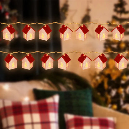 Drewniane Domki Świąteczne z Oświetleniem LED do Dekoracji Świątecznych