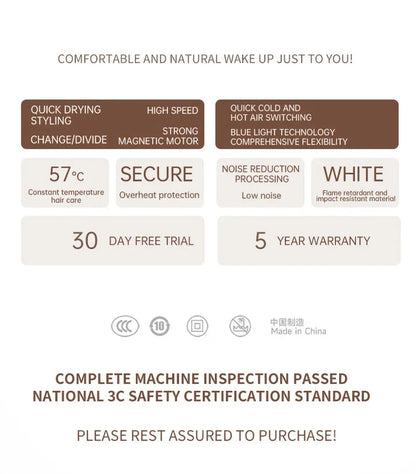 Suszarka do włosów o wysokiej mocy 2400 W z funkcją zimnego i gorącego powietrza – technologia jonowa
