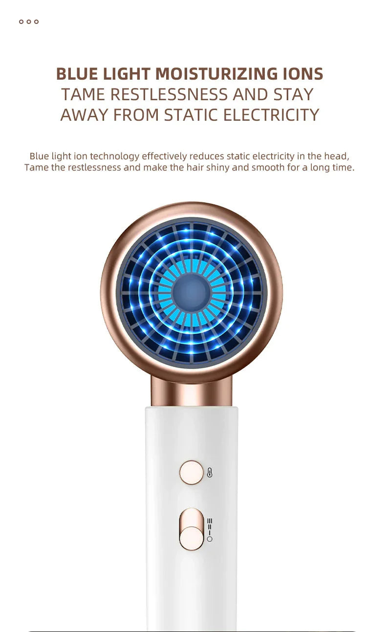 Suszarka do włosów o wysokiej mocy 2400 W z funkcją zimnego i gorącego powietrza – technologia jonowa