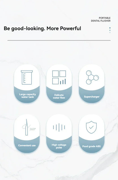 Przenośny irygator do zębów o wysokim ciśnieniu – profesjonalny czyścik do zębów z płukaniem ust