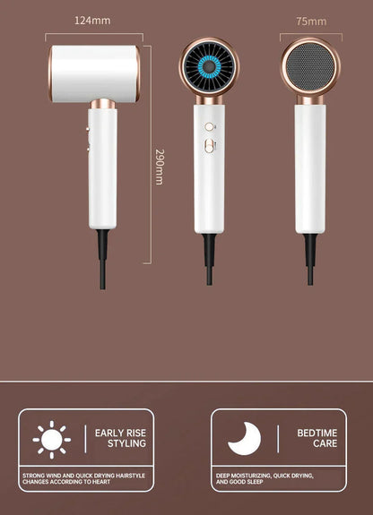 Suszarka do włosów o wysokiej mocy 2400 W z funkcją zimnego i gorącego powietrza – technologia jonowa