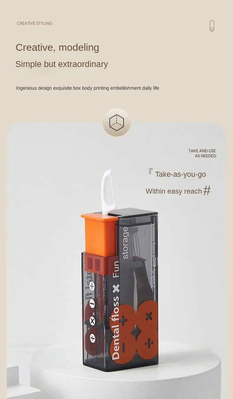 Przenośny Dozownik Nici Dentystycznych z 10 Automatycznie Wysuwanymi Patyczkami do Flossingu