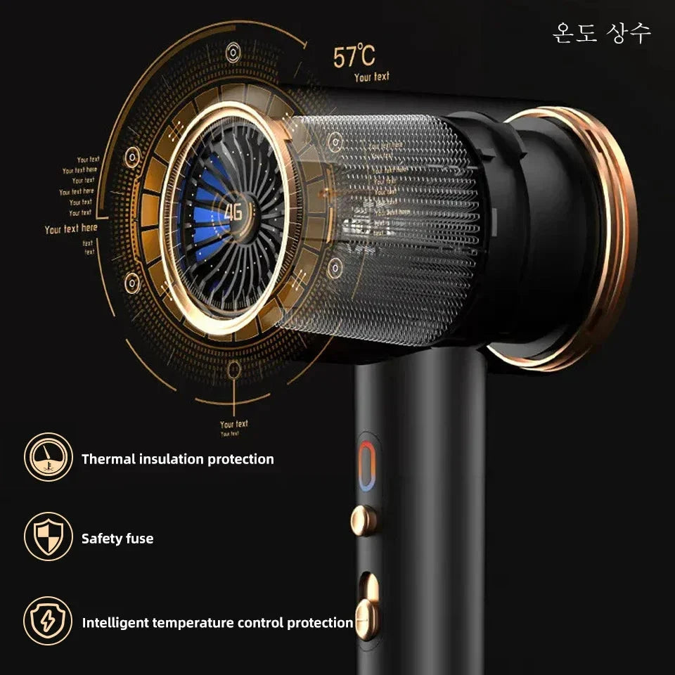 Suszarka do włosów o wysokiej mocy 2400 W z funkcją zimnego i gorącego powietrza – technologia jonowa