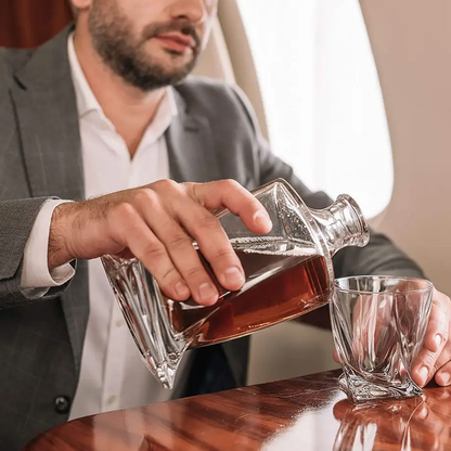 Ekskluzywny zestaw do whisky z kryształu z karafką i szklankami