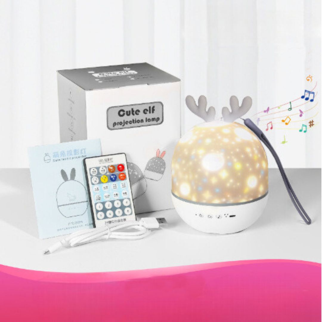 Magiczna Lampa Dziecięca z Efektem Gwiazd