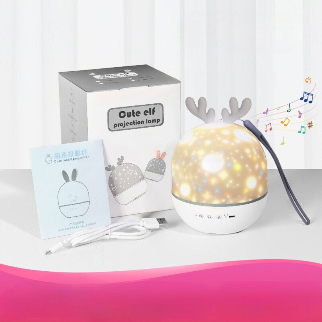 Magiczna Lampa Dziecięca z Efektem Gwiazd