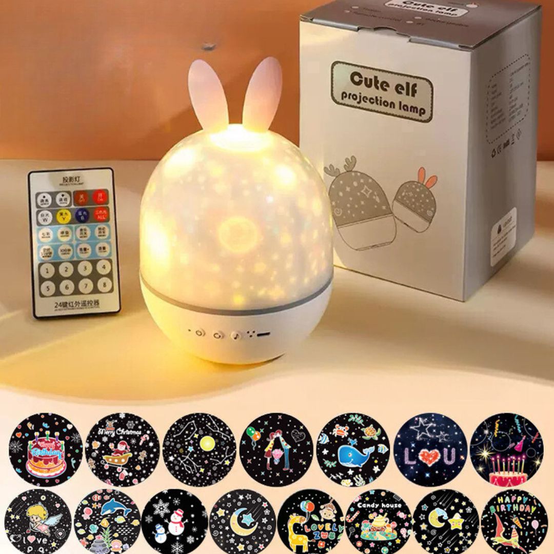 Magiczna Lampa Dziecięca z Efektem Gwiazd