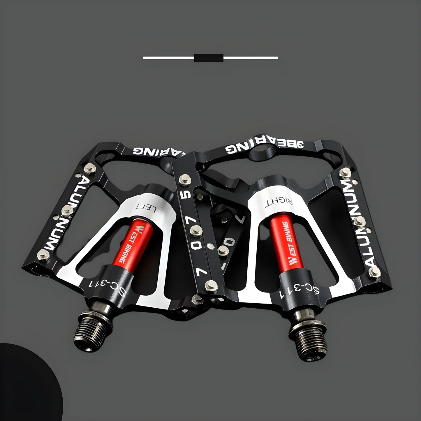 Wytrzymałe pedały rowerowe z lekkiego stopu metali z antypoślizgową powierzchnią