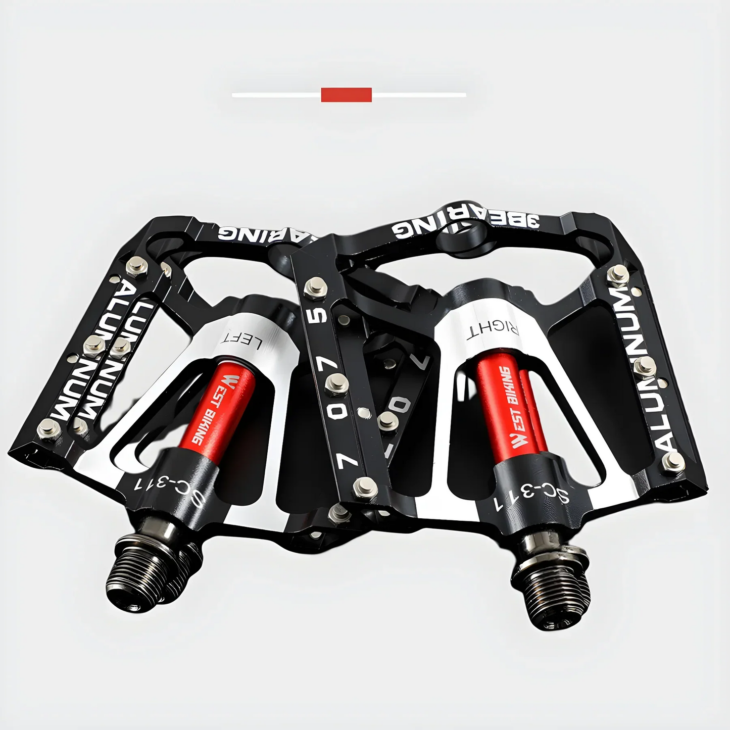 Wytrzymałe pedały rowerowe z lekkiego stopu metali z antypoślizgową powierzchnią
