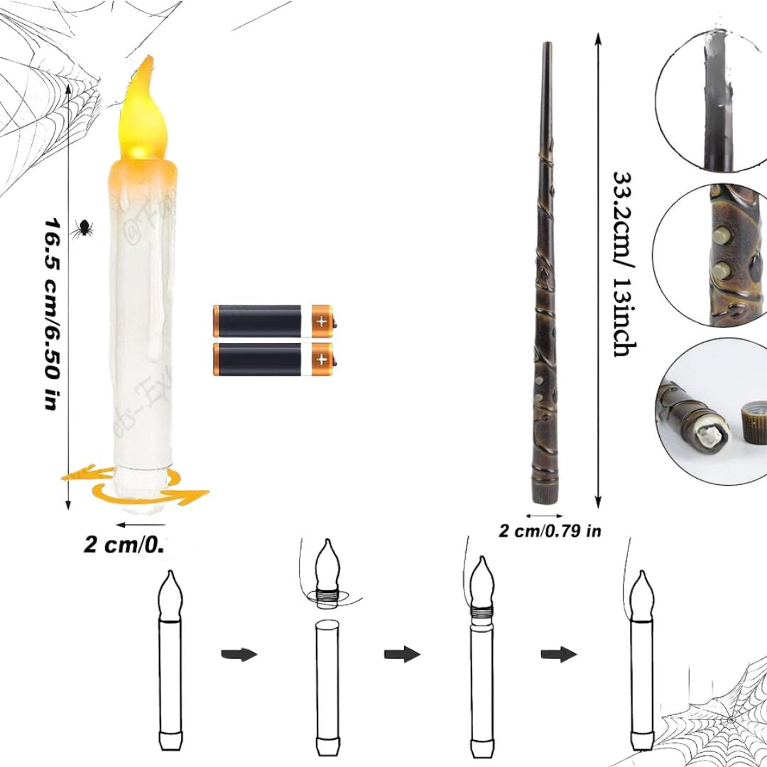 Magiczna różdżka ze światłem świec