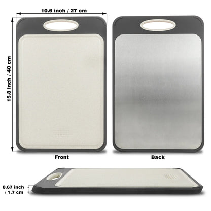 Higieniczna Deska do Krojenia ze Stali Nierdzewnej z Antypoślizgowym Uchwytem do Precyzyjnego Krojenia