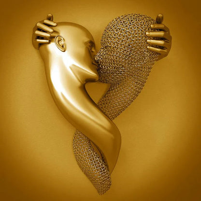 Obraz Love z Elegancką Metalową Figurą w Nowoczesnym Wzornictwie